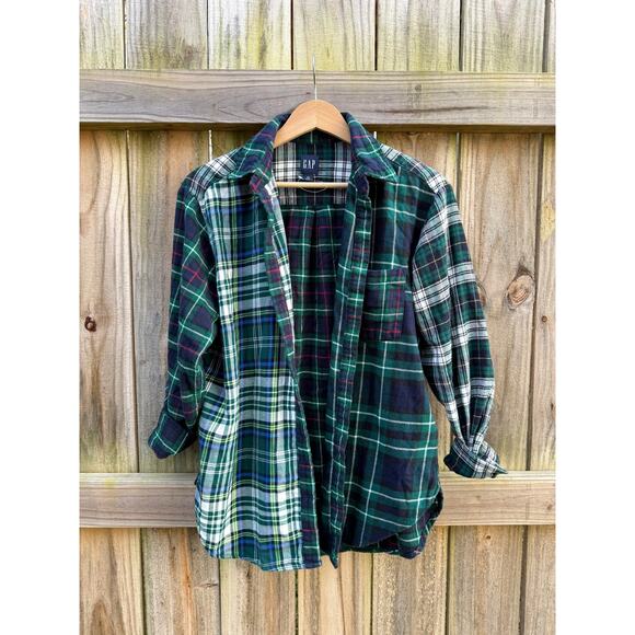 GAP Patchwork Flannel Cozy Vintage Shirt - Picture 2 of 9
